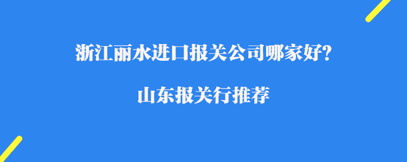 浙江麗水進口報關(guān)公司哪家好？浙江報關(guān)公司推薦