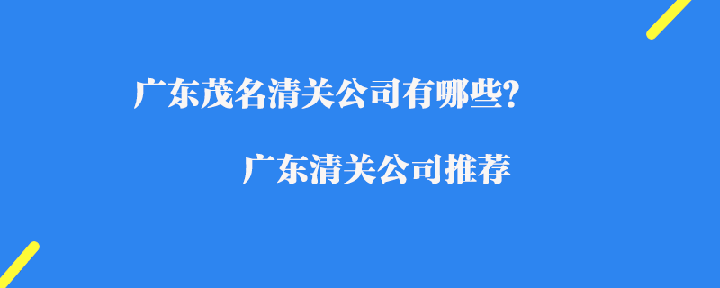 廣東茂名清關(guān)公司有哪些？廣東清關(guān)公司推薦