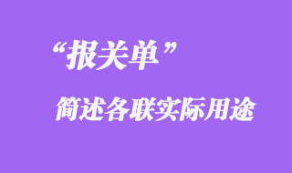 報關(guān)單簡述各聯(lián)實際用途